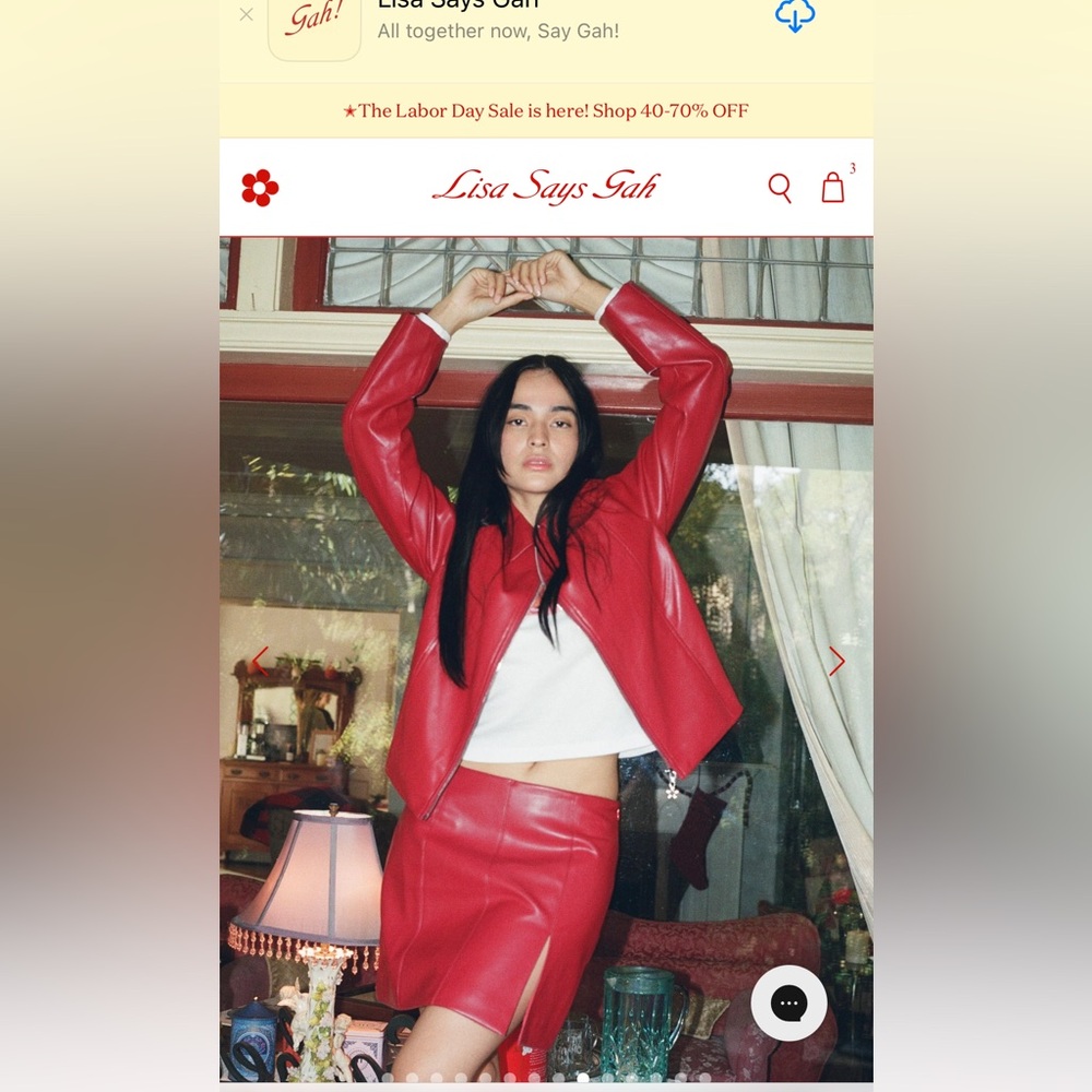 Lisa Says Gah Red Leather Jacket